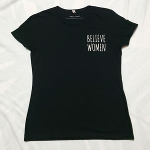 Believe Women Black Graphic Tshirt